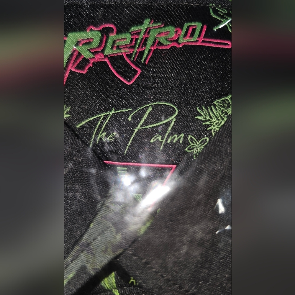 Retro Rifle "The Palm" Men's Button Down Short Sleeve, Black and Green